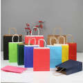 Kraft Paper Bag with Handles Solid Color Gift Packing Bags for Store Clothes Wedding Christmas Su...