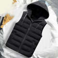 Adult Padded Vest Winter Puffy Hooded Zipper Up Sleeveless Jacket