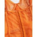 Garter Underwire Corset Style Lingerie Set - Orange Size S-XL
