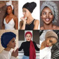 African Turban Head Wraps Jersey Stretch Hair Scarf Long Shawls Solid Color Soft Lightweight Head...