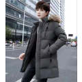 Winter Coat Down Type Hooded Thick Puffer Jacket For Men + Wool Collar