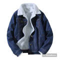 Casual Classic Denim Fleece Lined Jacket Men, Blue or Black