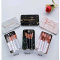 8pcs Marble Makeup Brush Set With  Iron Storage Box, Portable Soft Hair Makeup Brush Set Powder B...
