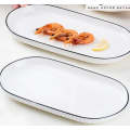 Porcelain Serving Platter Rectangular Plate Tray for Party, Microwave and Dishwasher Safety -30cm