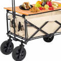 Collapsible Wagon Cart with Wooden Table