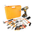 Cordless Electric Drill Inc 2 X Battery & Charger + 43pc Set Various Tools