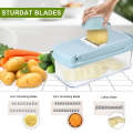 Multifunctional Vegetable Cutter Shredders Slicer with Drain Basket Potato Chopper Grater Stainle...
