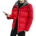 Men's Winter Thick Jacket Warm Double Hooded Quilted Cotton Windproof Soft