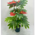 Artificial plant anthurium andraeanum lind plastic green plants-70cm