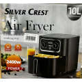 Silvercrest 10L Air Fryer 2400W 8 Smart Menu 360 Heating, Touch Display