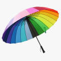 Straight Umbrella 24K Long-handle Rainbow Umbrella 2-3 People Car Large Windproof Straight Umbrel...