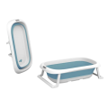 Plastic Portable & Collapsible Bathtub Blue & White
