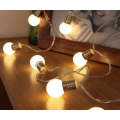 Christmas LED String Light Globe Bulb Ball Battey Power 10 Bulbs Holiday Decoration Lamp White- 3M