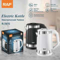 RAF 2.0L Cordless Electric Jug Kettle With Silver Trim - 2000W Fast Boiling 360 Rotating Base A...