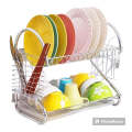 Large Dish Drying Rack Cup Drainer 2-Tier Strainer Holder Tray Stainless Steel Kitchen Accessorie...