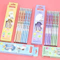 WEIBO High Quality Cartoon Pencil 2B Wooden 12pcs Set With Eraser clear writing Smooth For Exam S...