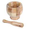 Garlic Pestle Bowl Wooden Set Grinder Masher Crusher Grinding Wood Crush Pot Ginger Press Mini Ki...