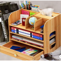 Storage Zone Multi-Compartment Wooden Desktop Stationery Organiser