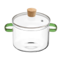 Transparent ClearGlass Heat Resistant Cooking Pot with Lid
