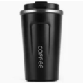 Stainless Steel Insulated Travel Flask Thermal Tumbler Coffee Cup - Black 510ml