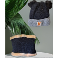 Baby Toddler Warm Fluffy Beanie Hat & Scarf Set