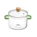 Transparent ClearGlass Heat Resistant Cooking Pot with Lid