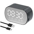 Mini Bluetooth Speaker LED HD Mirror Digital, Alarm Clock ,FM Radio