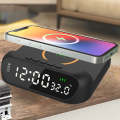 3 In-1 15W Wireless Charger Clock LED Digital Display Alarm Clock Temperature Display Wireless Ch...