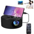 1080P Mini Projector, Portable Movie Projector with Rich Interface and Inbuilt Speaker