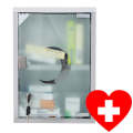 Stainless Steel Medicine Cabinet with Lock & Magnetic Door