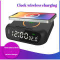 3 In-1 15W Wireless Charger Clock LED Digital Display Alarm Clock Temperature Display Wireless Ch...