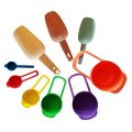 Plastic Measuring Cups & Spoons 9 Piece Set for Kitchen Cooking