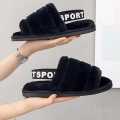 Fuzzy Slippers Slides with Strap for Women