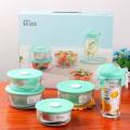 5 Piece Glass Lunch Boxes And Bottle
