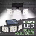 Triple LED Solar Wall Light Remote Control Motion Sensor Waterproof IP65 Lightin