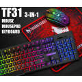 T-WOLF 3 IN 1 Gaming Wired Combo Kit- (TF-31)