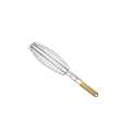 Stainless Steel BBQ Fish Grill Net With Wooden Handle