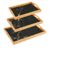 Bamboo Serving Tray With Marble Pattern (Set of 3)