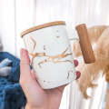 Ceramic Coffee Mug with a Wooden Handle , Wooden lid and a Stainless steel Silver Spoon