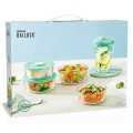 5 Piece Glass Lunch Boxes And Bottle