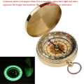 Portable Metal Shell Pocket Noctilucent Compass Tool - Golden