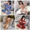 New Winter Coral Fleece Kids pijamas Homewear Children Fleece Pajamas Warm Flannel Sleepwear Girl...