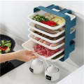 New 6 Layers Wall-mounted Dish Organizer Rack Kitchen Fruit Vegetable Storage Holder Wall-hanging...