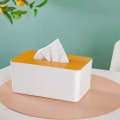 Small Bamboo Tissue Box - White