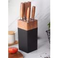 Stainless Steel Kitchen Knife Set Wood Handle 5pc With Wooden Block