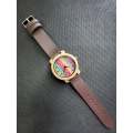 Womens Luxury Wood Dial/Leather Strap Watch