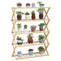 No Installation Bamboo Ladder Shelf Plant Stand Flower Rack Bookshelf Shoes Rack
