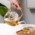Japanese Style Glass Teapot With Infuser  Bamboo Handle