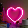 Heart Neon Sign Lamp 38.5cm x 2.37cm x 30cm Pink, Red, Blue Warm White USB & Battery Operated