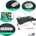 iTech - Portable Foldable Laptop Stand/Holder Desk With 4 USB Ports